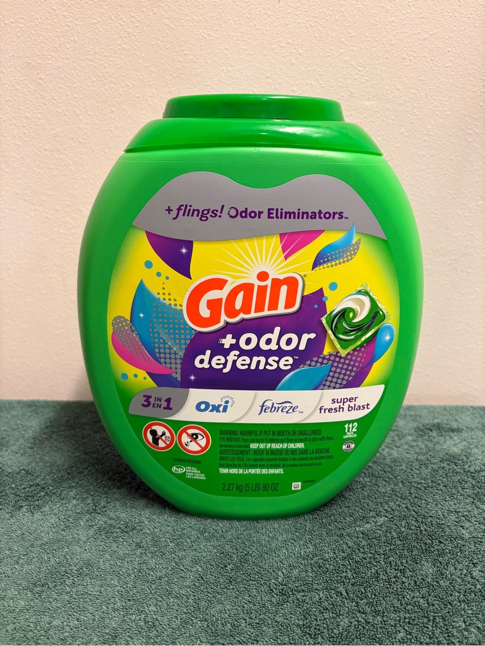 Gain +Odor Defense Super Fresh Blast Laundry Pacs - 112 CT